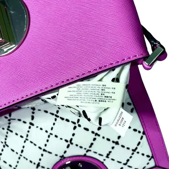 Kate Spade Newbury Lane Sally Crossbody Purse Hot Pink Saffiano Leather - Picture 4 of 11